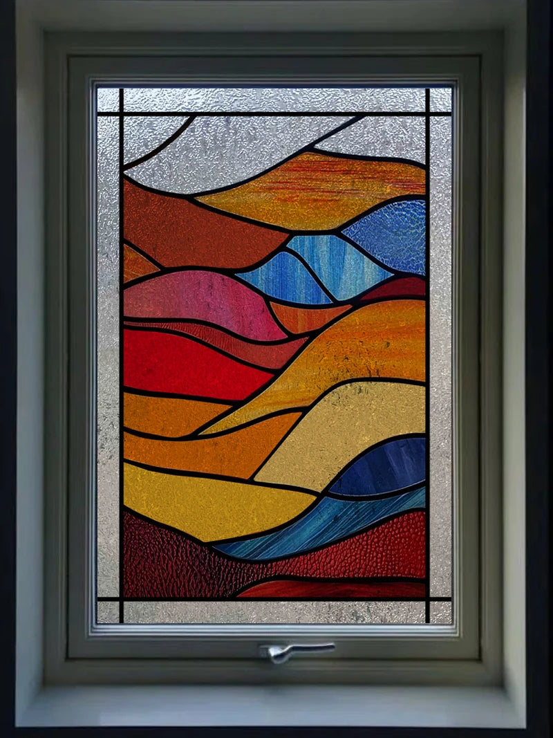 Frosted Stained Glass Window Film, 3D Matte, Transparent,Static Cling,Privacy, Door Sticker,Customized for Office, Home Decor