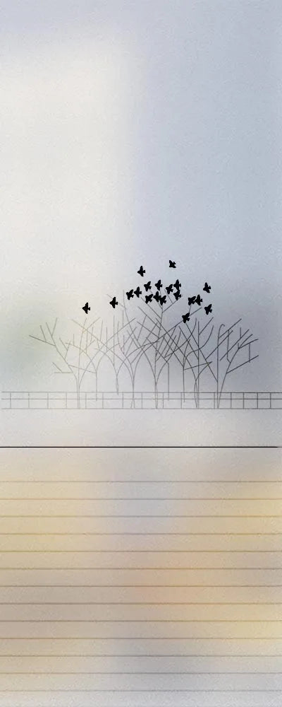 Custom Size Stained Glass Window Film,Frosted Privacy, Static Cling, Door Sticker,Kitchen and Bathroom, Tree Home Decor