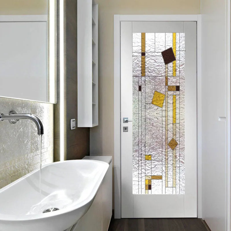 Frosted Stained Glass Window Film, 3D Matte, Static Cling,Privacy, Door Sticker,Customized for Kitchen, Office, Home Decor