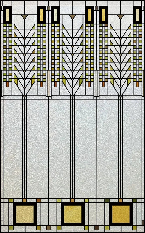 Custom Size Window Film Stained Glass Films Static Cling Frosted Retro Prairie Style Shower Kitchen Balcony Office Home Decor
