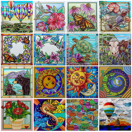 Frosted Stained Glass Film, Customized Art Deco Design, Color Static Cling Sticker,Home Decor Foil, Window Treatment