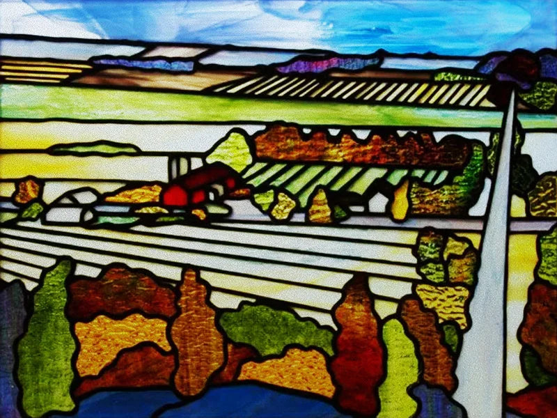 Stained Glass Window Film, Custom Size, Static Cling, Frosted,Flower, Bird, Tree Print for Transom, Glass, Home Decor