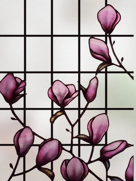 Window Film Stained Glass Films Frosted Static Cling Light-transparent Opaque Privacy Glass Sticker Home Decor Rose Flowers