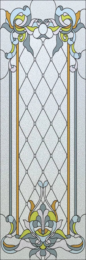 Frosted Stained Glass Window Film, Customized  Static Cling,,Privacy, European Style ,For Office, Bathroom Home Decor