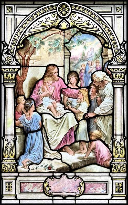 Custom Frosted Stained Glass Window Film, Static Cling ,Church Jesus Christ Blessed Mary Stickers, Window Treatment, Home Decor