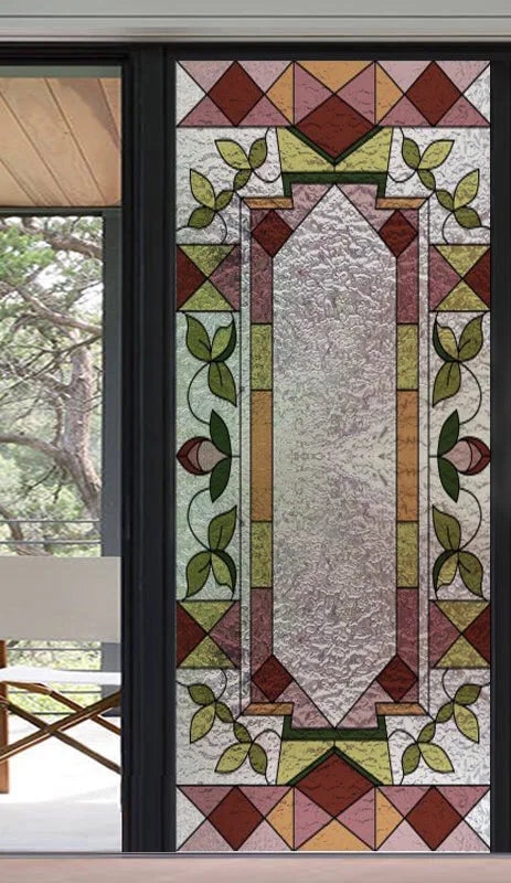 Frosted Stained Glass Window Film, 3D Matte, Static Cling,Privacy, Door Sticker,Customized for Kitchen, Office, Home Decor