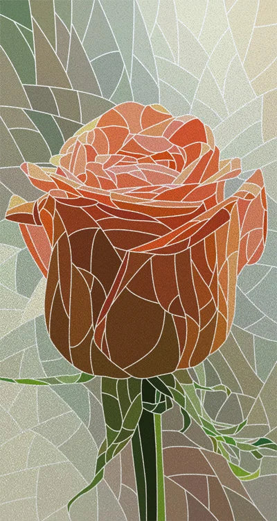 Window Film Stained Glass Stickers,Custom size Static Cling Rose,Flower Privacy Films Door Sticker Kitchen Office Home Decor