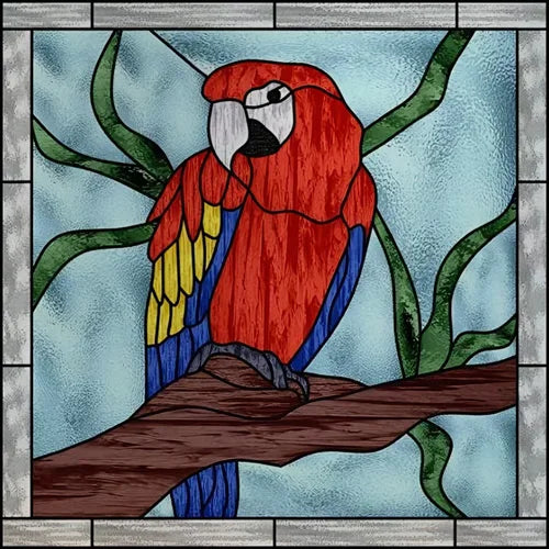 Custom Size 3D Matte Window Film, Stained Glass Decor, Window Sticker, Privacy Frosted Static Cling,Hom Decal, Animal Cat, Bird