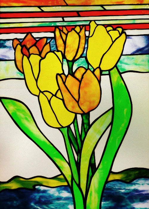 Stained Glass Window Film, Frosted Glass Sticker, Forest，Custom Size, Animals, Plants, Kids Room Door, Poster, Home Decor