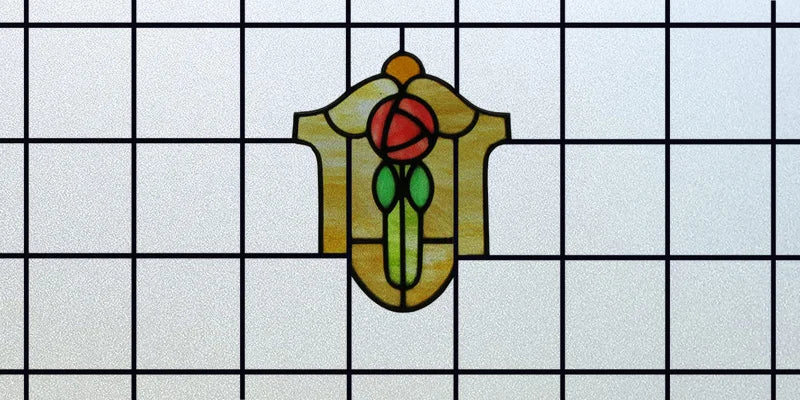 Custom Size Window Film, Stained Glass, Decorative Retro Window Sticker, Privacy Frosted Static Cling, Home Decal