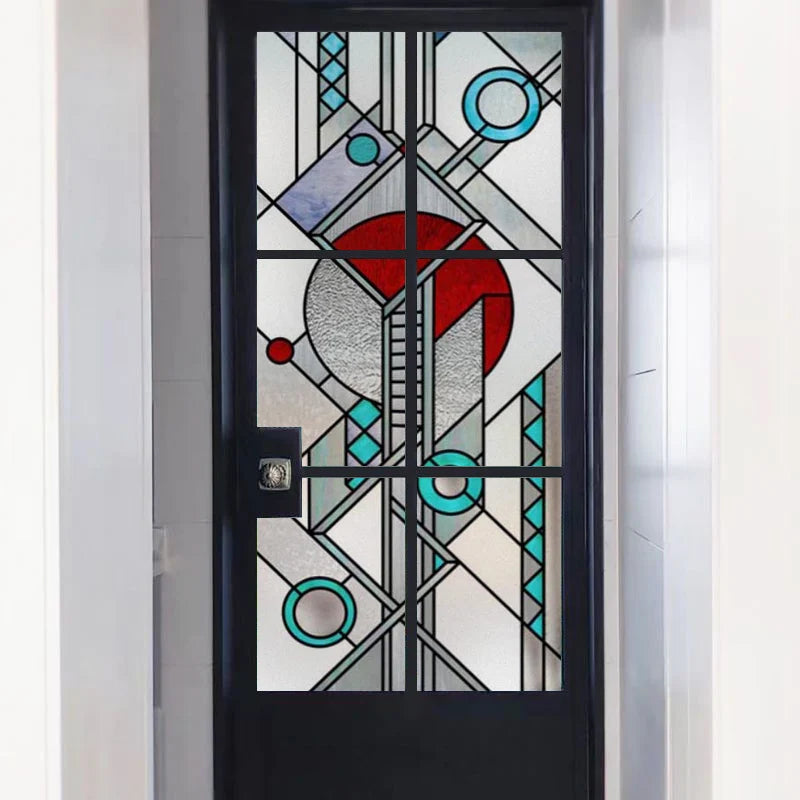 Frosted Stained Glass Window Film, Customized Privacy, Static Cling,Church Style, Door Sticker, Office, Bathroom Home Decor