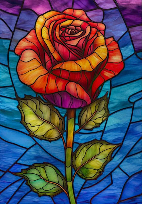 Window Film Frosted Stained Glass Films,Customized Art Design Static Cling Sticker,Rose Flower Home Decor Foil Window Treatment