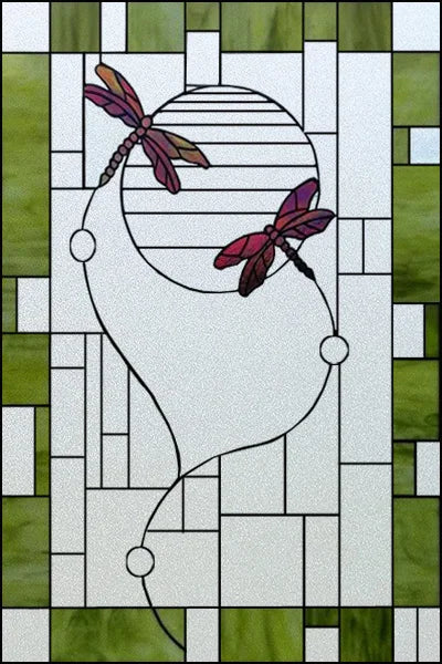 Custom Size Stained Glass Window Film Frosted Privacy Static Cling Retro Prairie Style Stickers Shower Kitchen Office Home Decor