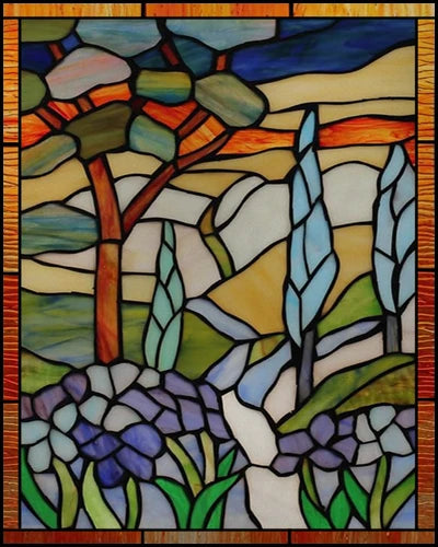 Window Film Frosted Stained Glass Films Customized Art Tree Retrom Static Cling Sticker,Home Decor Window Treatment