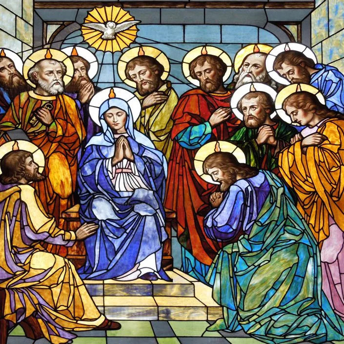 Custom Frosted Stained Glass Window Film,Static Cling Reusable,Jesus Christ Angels Virgin Mary Picture Decor Window Treatment