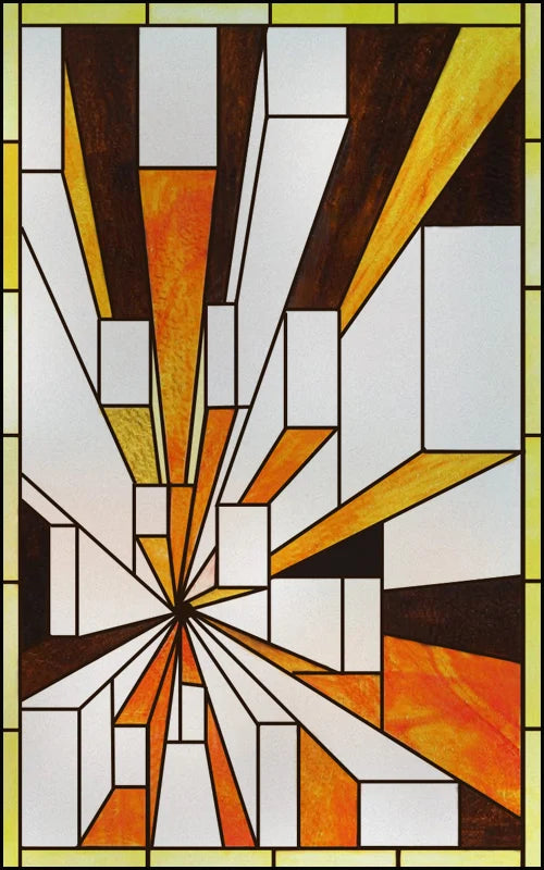 Frosted Stained Glass Window Film, Customized Privacy, Static Cling,Arts and Crafts, Prairie, Art ,Office, Home Decor
