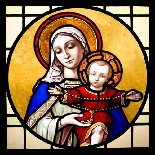 Custom Frosted Stained Glass Window Film,Static Cling Reusable,Jesus Christ Angels Virgin Mary Picture Decor Window Treatment