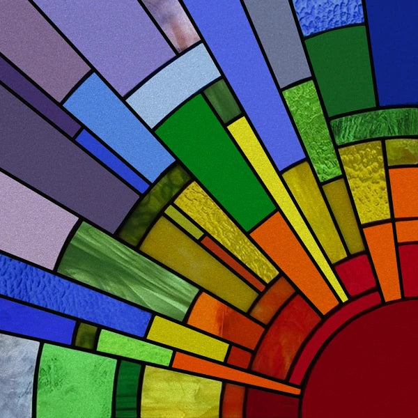 European Church Mosaic Stained Glass Films,Window Stickers Static Cling,Sun, Mosaic, Custom made to fit any Window Size or Shape