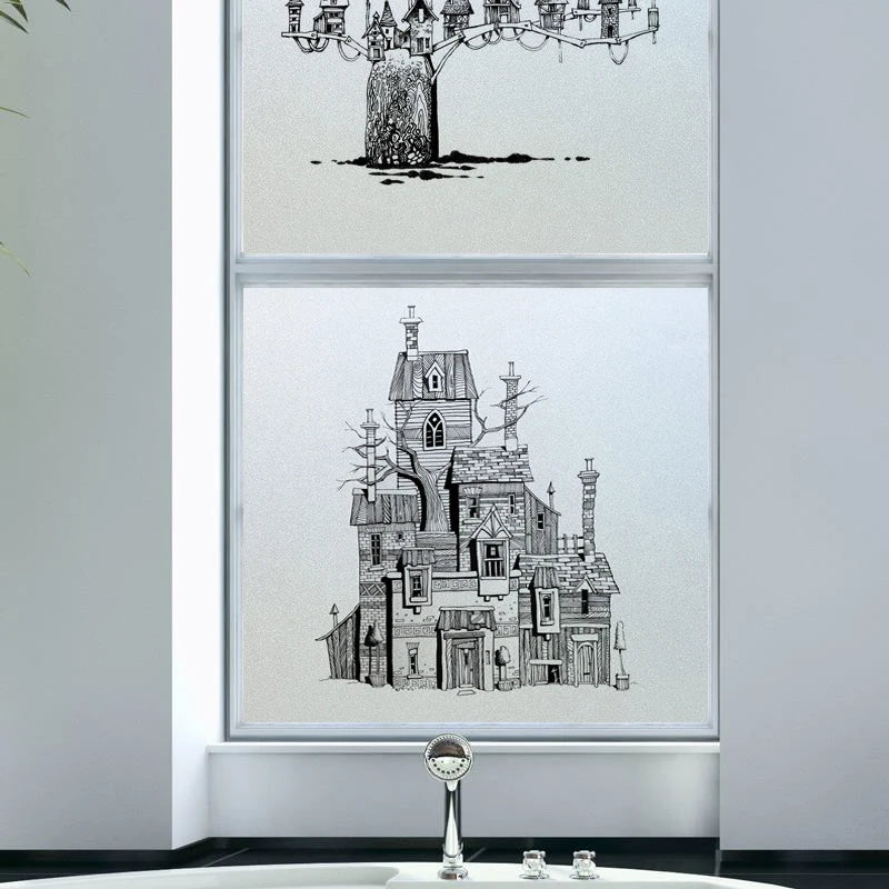 Window Film Frosted Stained Glass Films Static Cling Privacy Films Door Sticker Kitchen Office Home Decor Customized Build