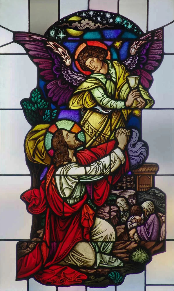 Decorative self adhesive/static cling frosted stained continental  window film can do custom size Crucifixion of Jesus/Christ