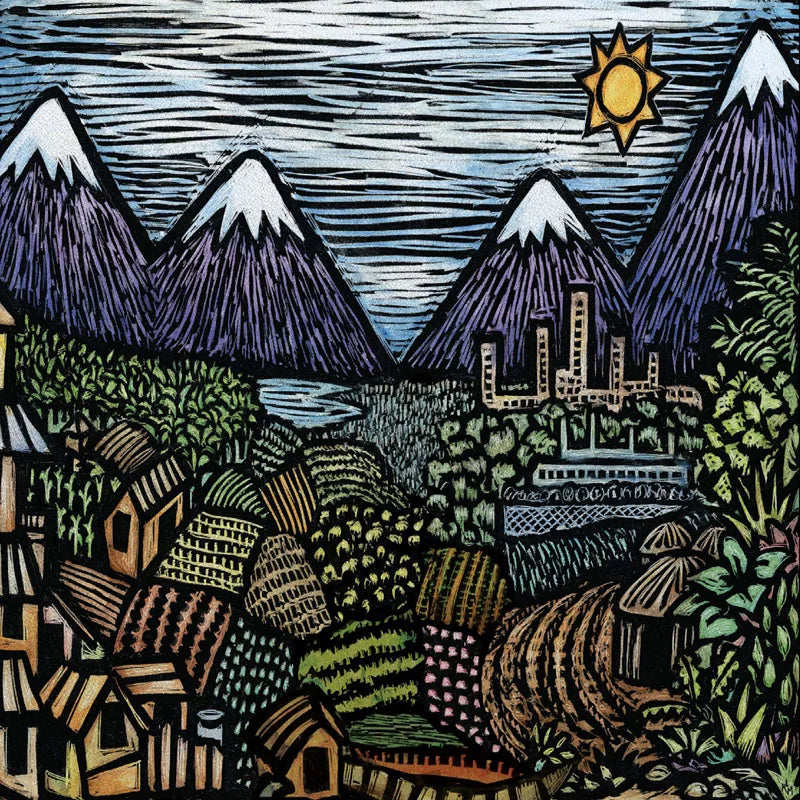 Custom size Glass Films Stained Glass Stickers Static Cling Frosted Privacy PVC Print Natural Village For Window Door Home Decor