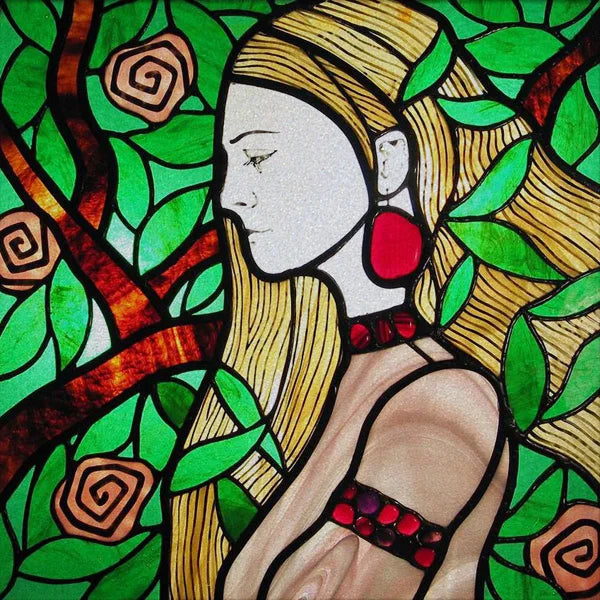 Stained Glass Window Film, Custom Size, Static Cling,Women Jesus Christ Angels Virgin Mary Picture ,Home Decor, Window Treatment