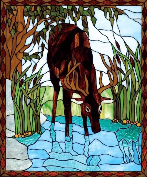 Stained Glass Window Film Frosted Glass Sticker Forest Customized Privacy Static Cling,Print Sticker,Bear,Office Home Decor