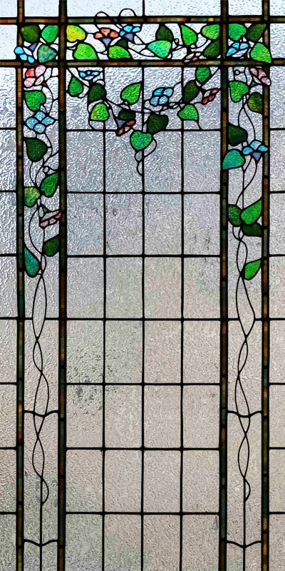 Custom Size Stained Glass Window Film Frosted Privacy Static Cling Retro Prairie Style Stickers Shower Kitchen Home Decor Flower