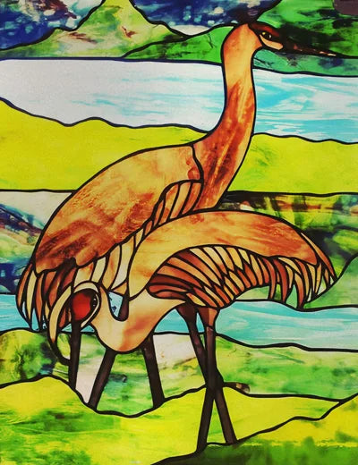 Custom Size Window Stained Glass Films,Bird,Peacock, Static Cling Stickers For Bathroom Bedroom Door Office Home Decor