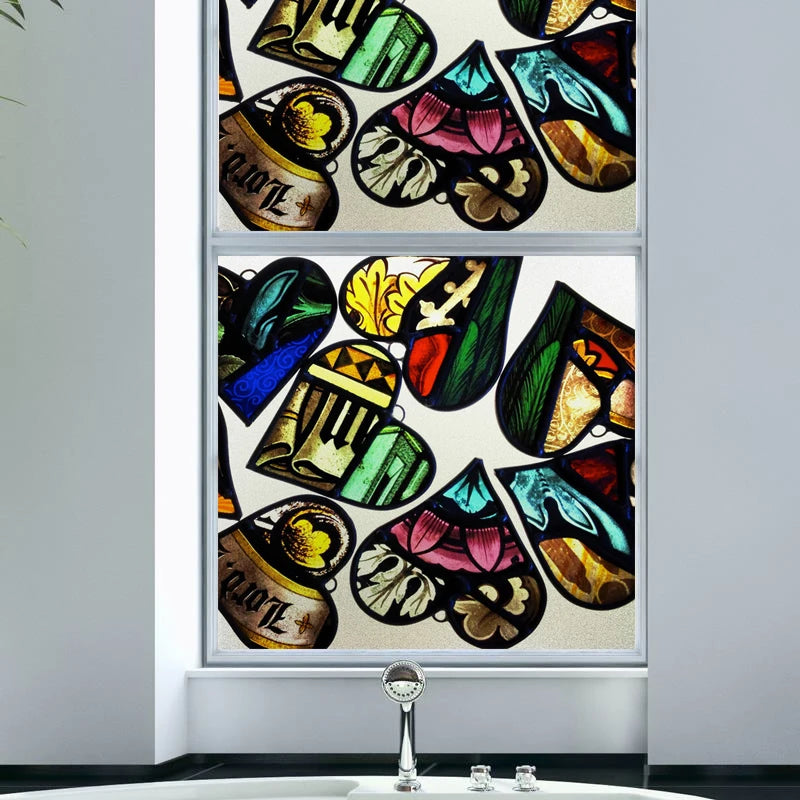 Window Film Frosted Stained Glass Films,Frosted Privacy Static Cling Sticker,Custom For Bathroom Cabinet Door Home Decor