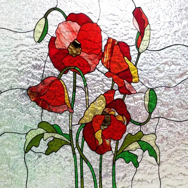 Custom size 3D Matte Window Film Stained Glass Decorative Uv Window Sticker Privacy Frosted Static Cling for Glass Garden Flower