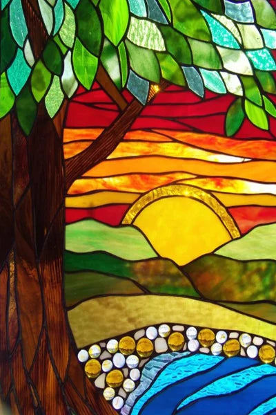 Custom size Glass Films,Stained Glass Stickers Static Cling,Frosted Privacy Print Flower,Tree,Rivers For Window Door Home Decor