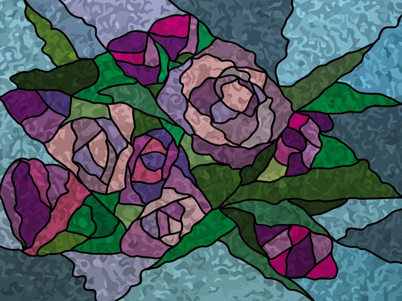 Stained Glass Window Film, Custom Size, Static Cling, Frosted,Flower, Bird, Tree Print for Transom, Glass, Home Decor