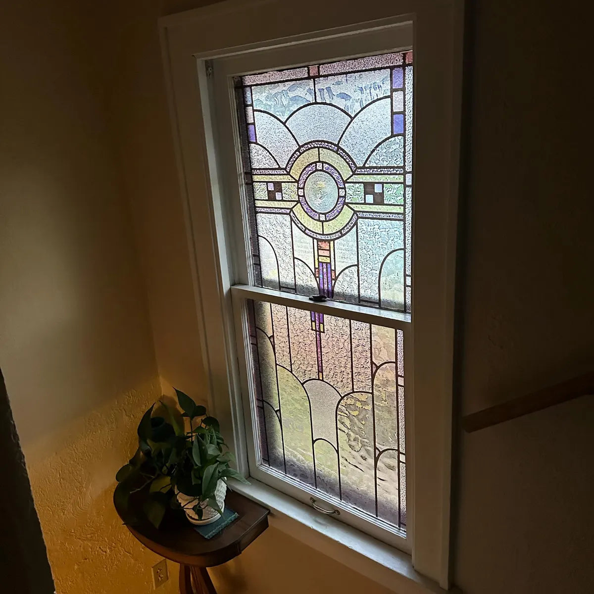 Stained Glass Window Privacy Film Frosted Static Cling Non-Adhesive Glass Cover for Home & Church Decor