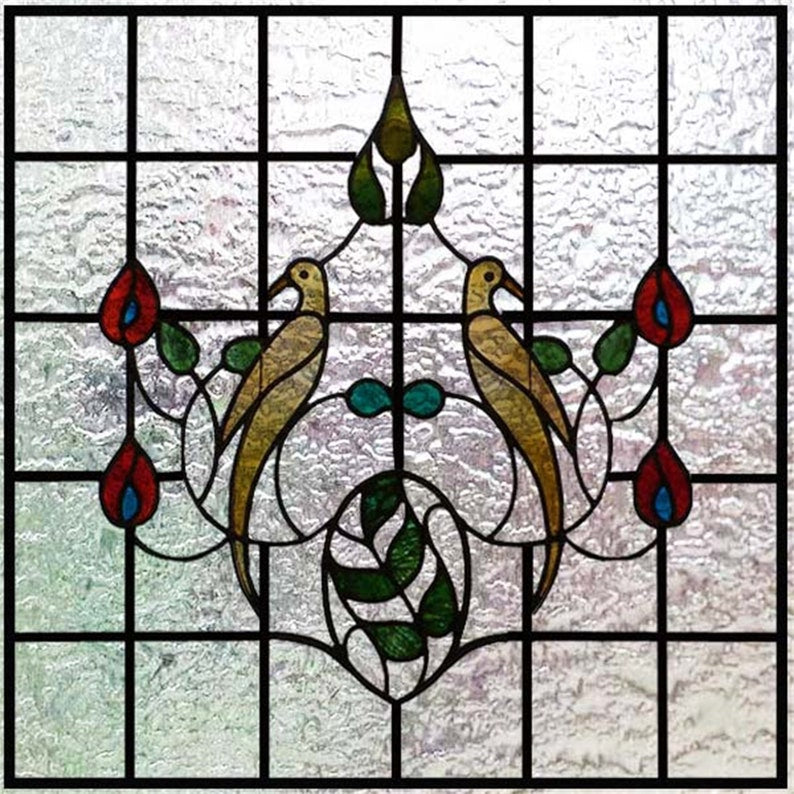 Custom Size Window Film Stained Glass Decorative Window Sticker Privacy Frosted Static Cling